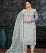greyGeorgette Salwar Kameez