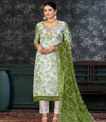 WhiteGeorgette Salwar Kameez
