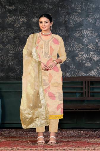 BrownGeorgette Salwar Kameez