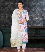 WhiteGeorgette Salwar Kameez