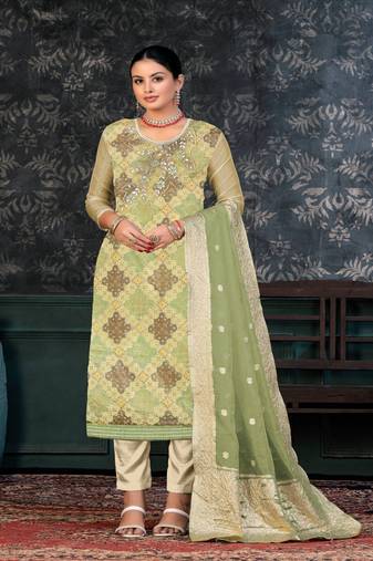 GreenGeorgette Salwar Kameez