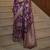 Kimisha women's wine organza woven saree with unstitched blouse piece
