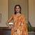 Kimisha women's orange organza woven saree with unstitched blouse piece