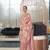 Kimisha women's pink organza woven saree with unstitched blouse piece
