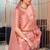 Kimisha women's pink organza woven saree with unstitched blouse piece