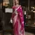 Rani pink color faux georgette woven saree