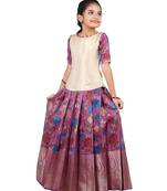  Girls Lavender Kalamkari Fish Pattu Pavadai !!!