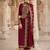 Traditional Maroon Silk Straight Suit For Women Traditional Wear