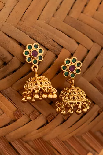 Gold Multicolor 1 Pair of Earrings