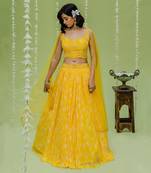 Sunny Yellow Printed Embroidered Lehenga Set