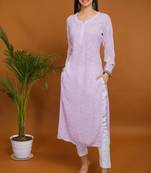 Lemon yellow chikankari viscose georgette kurti