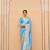Kimisha women's sky blue georgette woven saree with unstitched blouse piece