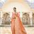 Kimisha women's peach georgette woven saree with unstitched blouse piece