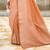 Kimisha women's peach georgette woven saree with unstitched blouse piece