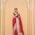 Kimisha women's red georgette woven saree with unstitched blouse piece