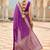 Kimisha women's violet georgette woven saree with unstitched blouse piece