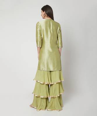 Apple Green  Kurta Sharara Set 3