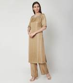 Dark Beige Kurta Pajama Set