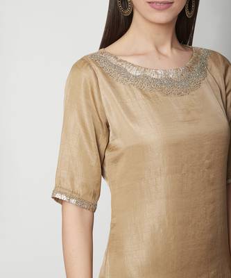 Dark Beige Kurta Pajama Set 2