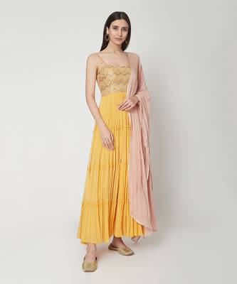 Yellow Anarkali Set 1