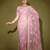 Pink color heavy laknavi threads work and same work lace border  all over saree with unstiched blouse