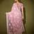Pink color heavy laknavi threads work and same work lace border  all over saree with unstiched blouse