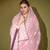 Pink color heavy laknavi threads work and same work lace border  all over saree with unstiched blouse