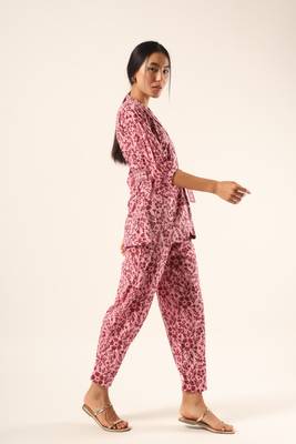 Pink hand block printed cotton coord set 2