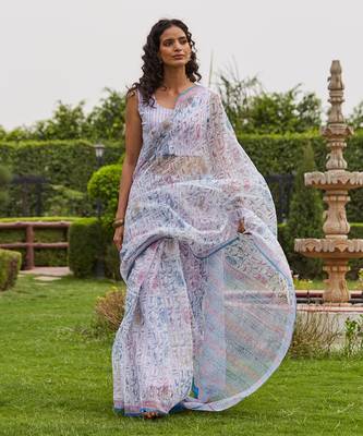 White vanjevan kota saree set 1