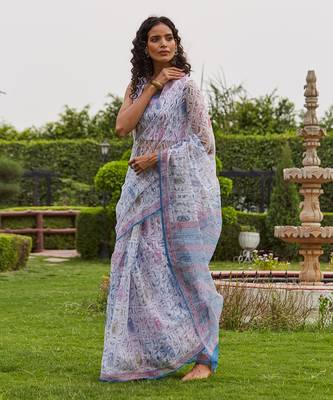 White vanjevan kota saree set 2