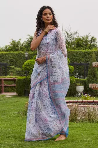 White vanjevan kota saree set