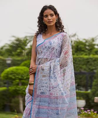 White vanjevan kota saree set 3