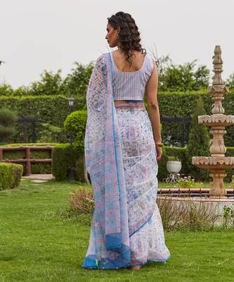 White vanjevan kota saree set 4