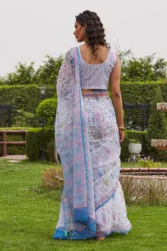 White vanjevan kota saree set
