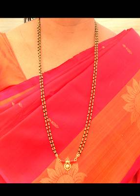 Black Beaded Traditional Gold Plated Mangalsutra 2
