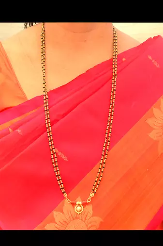Black Beaded Traditional Gold Plated Mangalsutra