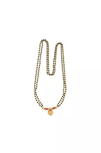 Black Beaded Traditional Gold Plated Mangalsutra