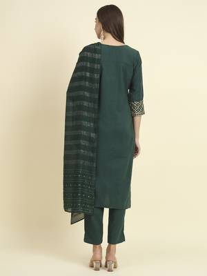  women silk blend kurta pant dupatta set 3