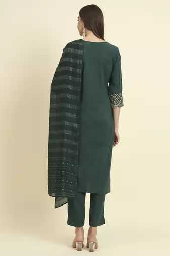  women silk blend kurta pant dupatta set
