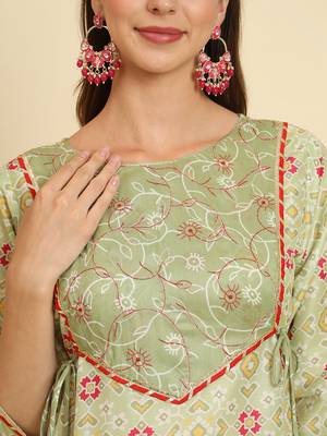  floral printed embroiderd flared anarkali kurta with trouser dupatta 4