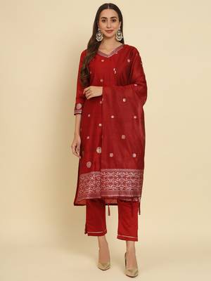  women kurta and trouser duppata set cotton silk chanderi modal 1