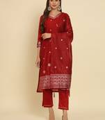  women kurta and trouser duppata set cotton silk chanderi modal
