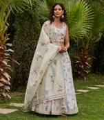 Off White Bird Lehenga Set