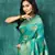 Elora silk blend banarasi woven designer saree for women (c green)