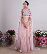 Peachy Pink Amara Lehenga Set