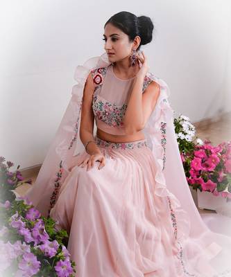 Peachy Pink Amara Lehenga Set 3