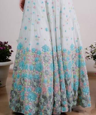 Dusty Blue Gul Lehenga Set 4