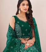 BOTTLE GREEN LEHENGA SET