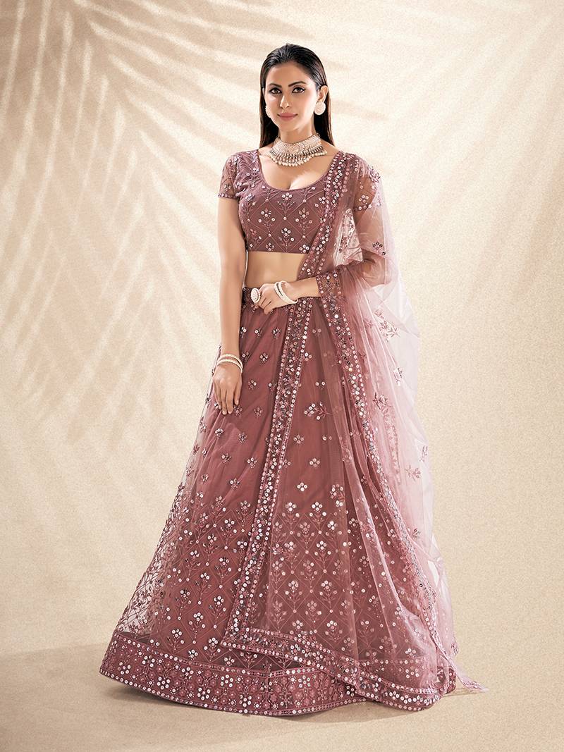 Beautifully Heavy Embroidered Strappy Top And Lehenga With Contrasting Dupatta main image 1