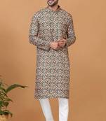 Digital Print Cotton Kurta Set